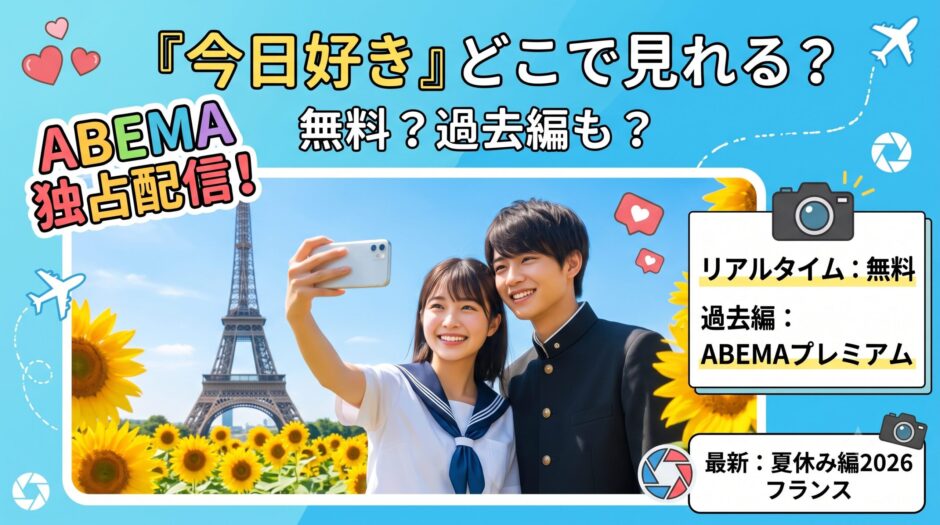 『今日好き』はどこで見れる？ABEMA独占の理由と無料で見る方法・最新「夏休み編2026」情報