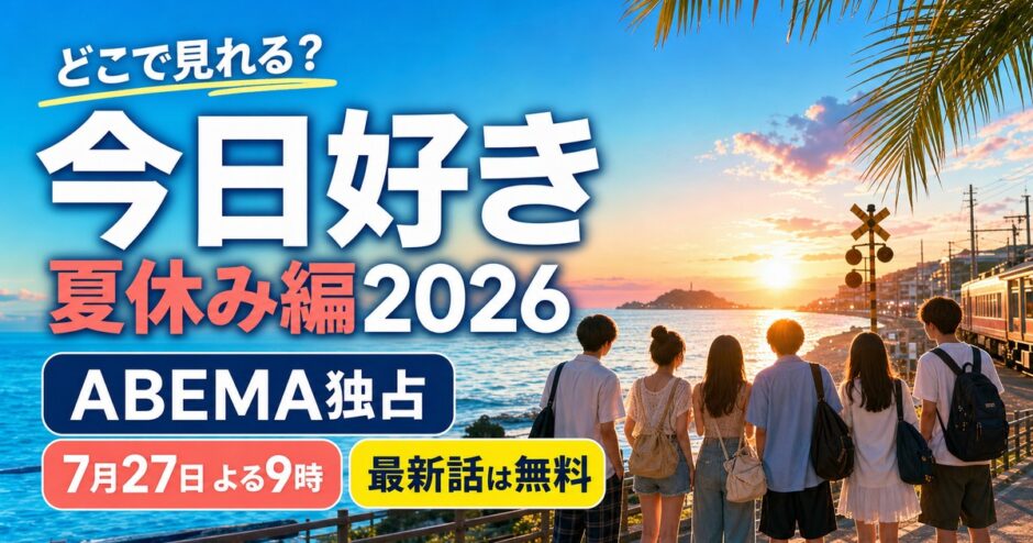 「今日好き 夏休み編2026」はABEMA独占｜7月27日よる9時配信・最新話は無料
