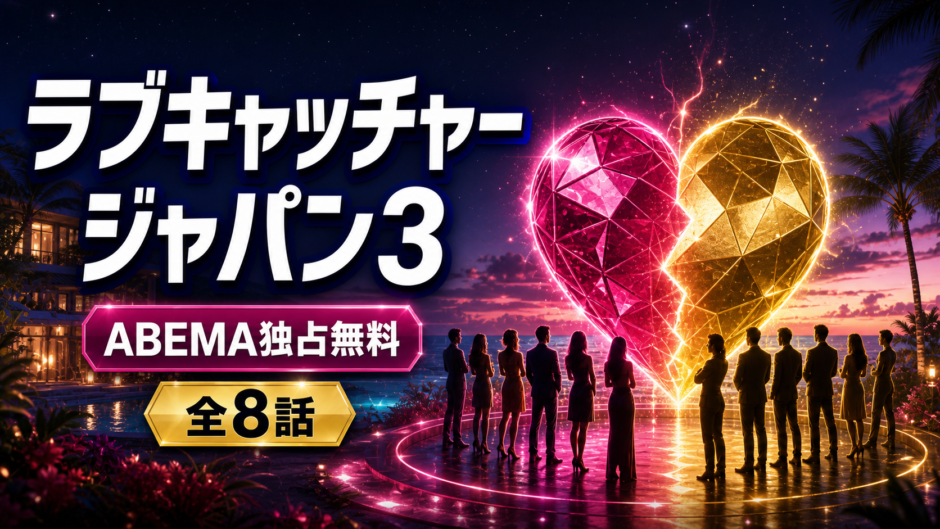 ラブキャッチャージャパン3のABEMA独占無料・全8話を紹介するアイキャッチ